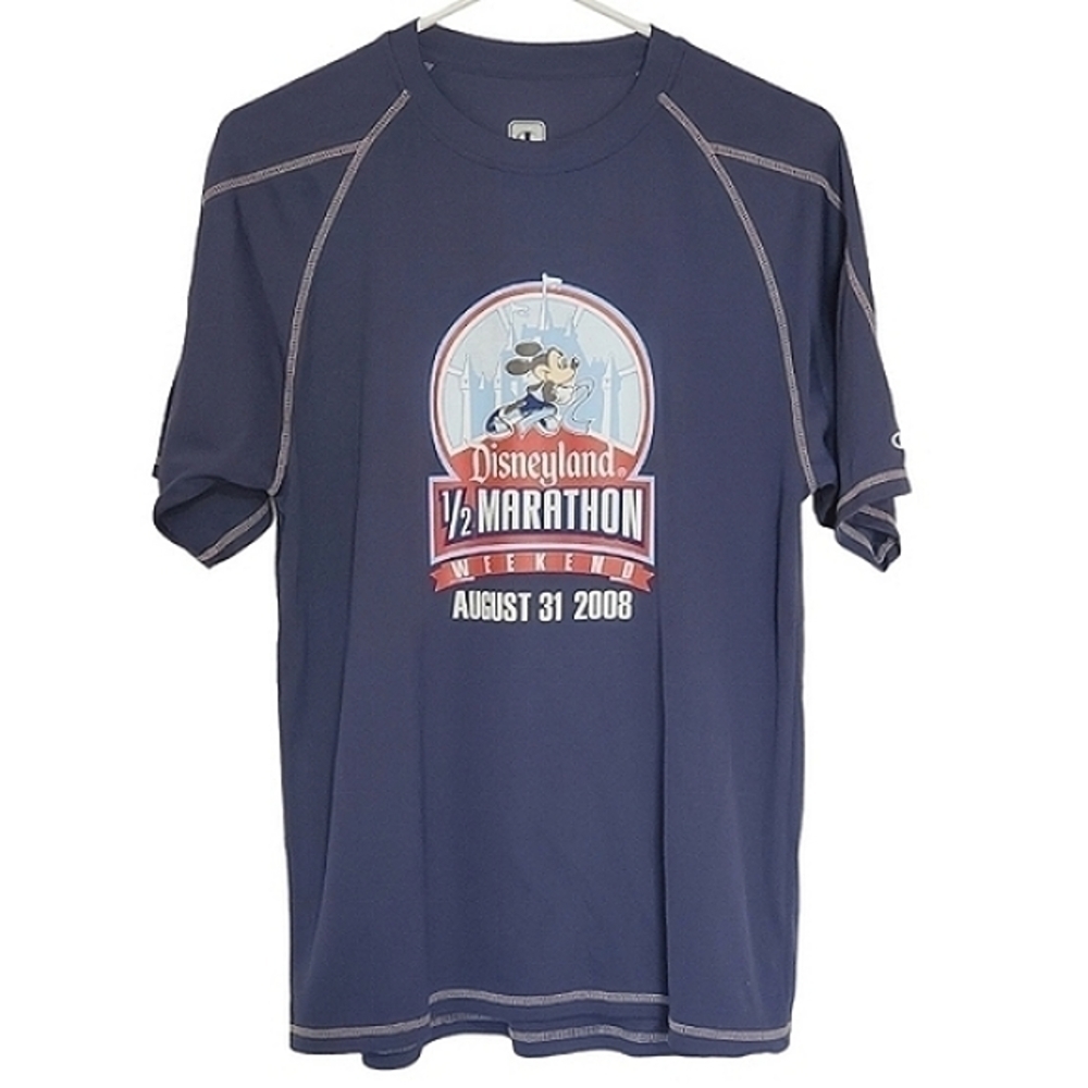 1472 * Champion Disneyland 2008 1/2 Marathon Tee Blue Size M